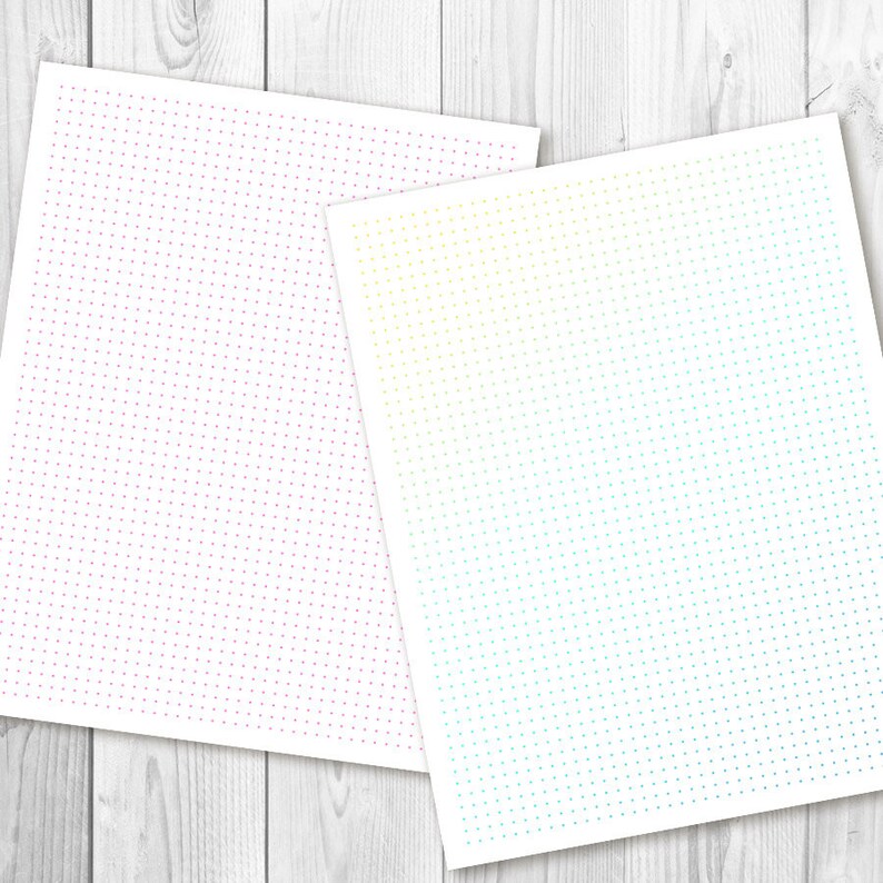 colored dot grid printable paper bullet journal printable