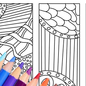 Zendoodle Coloring Bookmarks, Printable Bookmarks to Color, DIY Bookmark Coloring, Printable Coloring Page, Digital Adult Coloring Pages image 4
