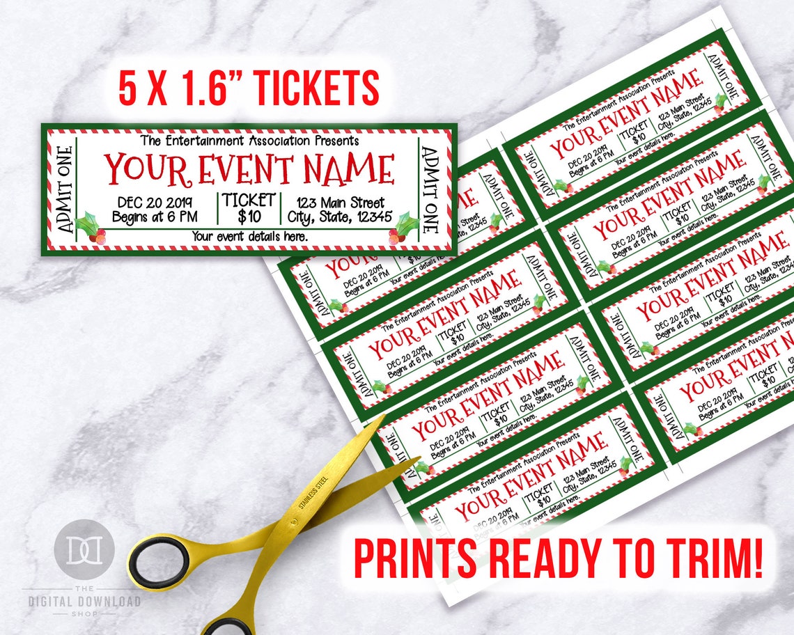 Blank Christmas Ticket Template Blank Christmas Ticket Template
