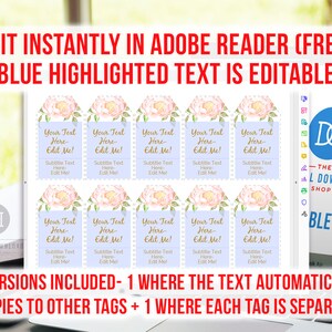 Blank Gift Tags Printable- Floral, Editable Printable Tag, Printable ...