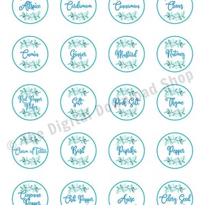 Printable Spice Labels 1.5 Watercolor Spice Jar Label - Etsy