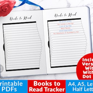 Books to Read Bujo Journal Printable, Reading Tracker Printable, Books to Read Printable, Reading Log, Book Tracker, Reading Planner List