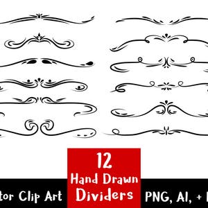 Wedding Clipart, Page Divider Clipart, Line Dividers, Flourish Clipart, Text Divider Clipart, Border Clipart, Shabby Chic, Commercial Use