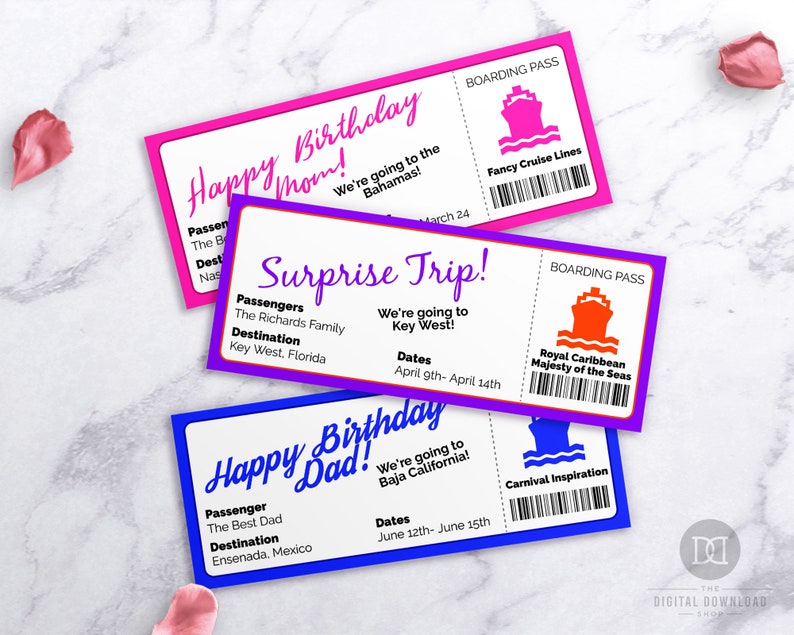 Cruise Ship Ticket Template Printable Editable Boarding Pass | Etsy