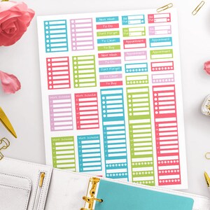 Bright Sidebar Stickers Printable Planner Stickers Spring | Etsy