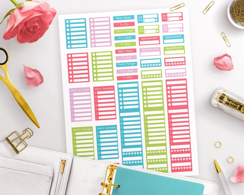 Bright Sidebar Stickers Printable Planner Stickers Spring | Etsy