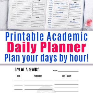 Academic Daily Planner Printable Bullet Journal Day at a | Etsy