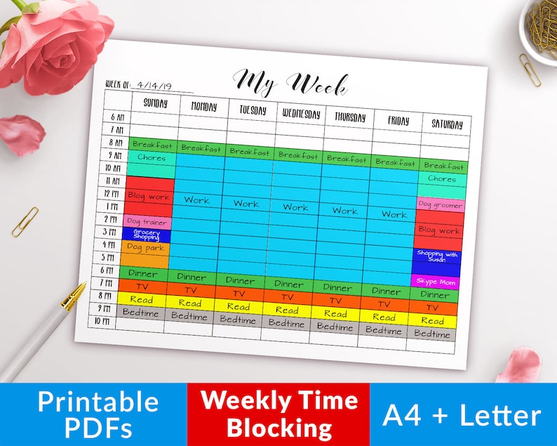 Time Blocking Planner Printable Weekly Planner Time Time Blocking Planner Printable Weekly Planner Time
