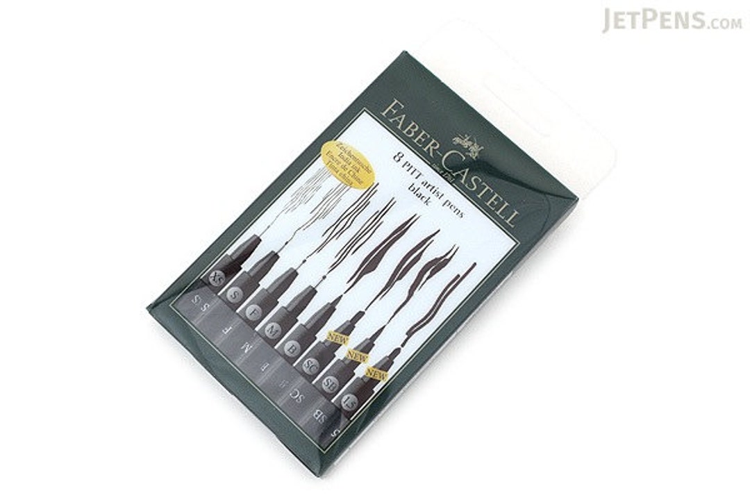Faber Castell 8 PITT Artist Pens Black Etsy