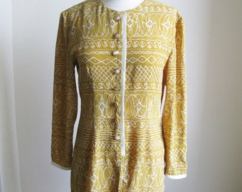 60s Yellow Tribal Tunic