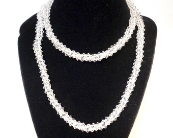 Ciner Vintage Crystal Long Three Strand Necklace