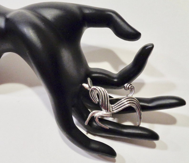 Mid Century Modern Emmons Silver-Tone Horse Brooch