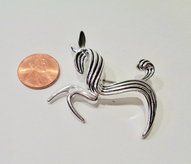 Mid Century Modern Emmons Silver-Tone Horse Brooch