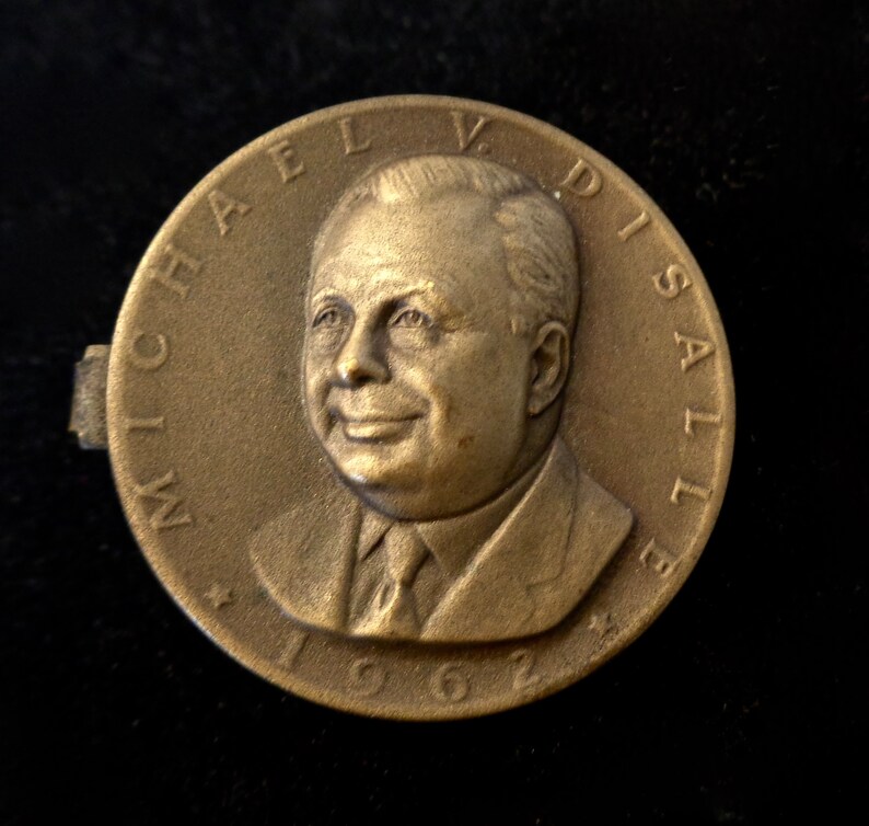 Vintage 1962 Michael V Disalle Bronze Political Tie Clip