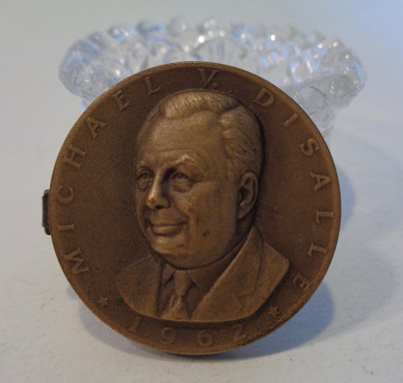 Vintage 1962 Michael V Disalle Bronze Political Tie Clip