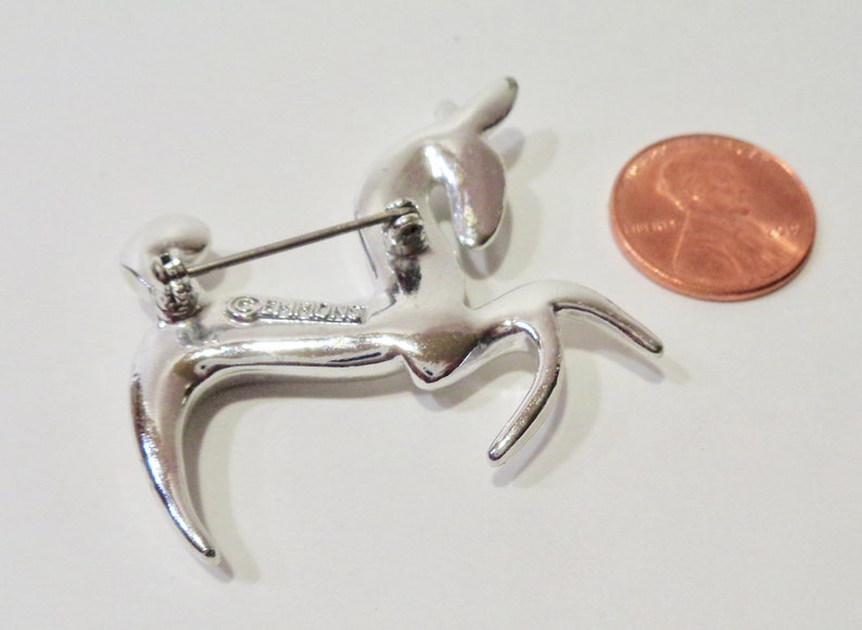 Mid Century Modern Emmons Silver-Tone Horse Brooch