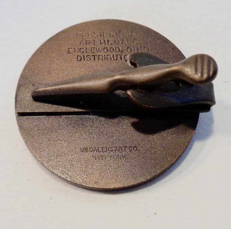 Vintage 1962 Michael V Disalle Bronze Political Tie Clip