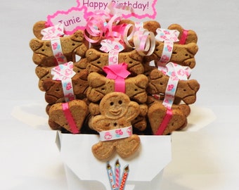 Dog birthday treat gift basket, gift for dog birthday, pet lovers gift, gift for dog lovers, cupcakes, Gift for dog Birthday Party