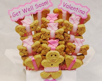 Get well Dog treat gift basket, gift for sick dog, gift for dog lovers, personalized dog gift, dog get well gift