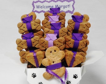 Dog treat gift basket, dog get well gift, gift for dog lovers, new puppy gift, happy gotcha day gift for dogs, welcome home new dog gift