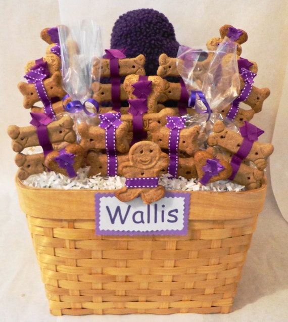 Items similar to Dog biscuit treat dog gift basket with