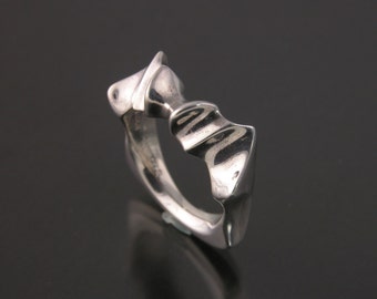 Stylized Bat Ring Sterling Silver