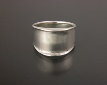 Narrow Thickened Edge Sterling Ring Size 8