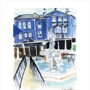 Cotton District, Starkville Mississippi Watercolor Print Hand Lettering image 1