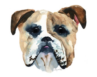 Bulldog - Watercolor Print - Mississippi State