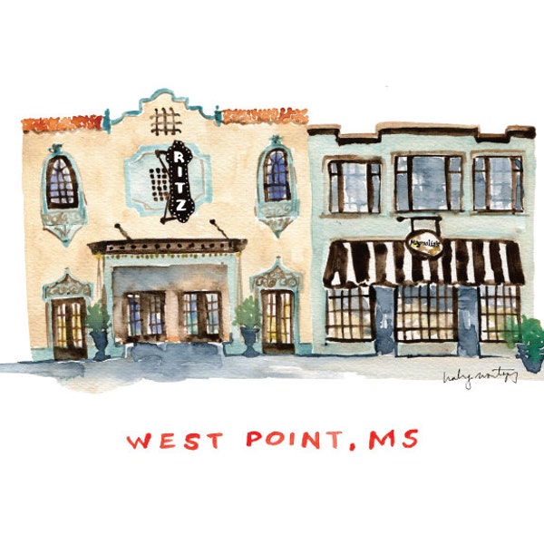 Mississippi  - Ritz Theater Magnolia's Restaurant - West Point, MS 8 x 10"