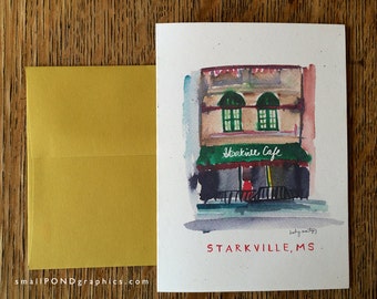 Starkville Cafe Restaurant Notecard - Downtown Starkville Mississippi - Single or Assorted Boxed Set