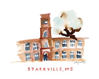 Starkville Mississippi Print -- The Mill 8 x 10"