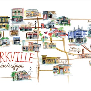 Starkville Mississippi Culinary Map -- 11 x 14" print