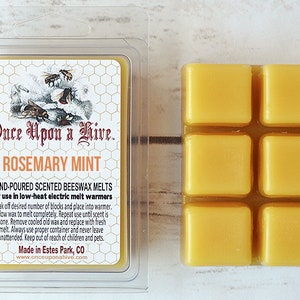 Rosemary Mint Beeswax Melts 3 oz. Natural Melt-Warmers Wax Melts Scented image 1