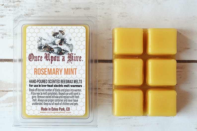 Rosemary Mint Beeswax Melts 3 oz. Natural Melt-Warmers Wax Melts Scented image 1