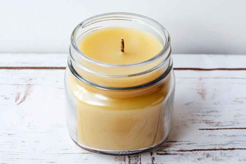 Scented 8 oz Mason Jars | Natural Black Licorice Beeswax Jar Candle
