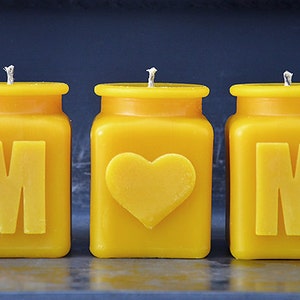 MOM Candle Set, Beeswax Candles, The Mothers Day Gift for The New Mom or Your Mom image 1