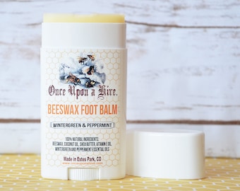 Beeswax Foot Balm | Wintergreen and Peppermint | Skin Cream | Body Butter | Lotion | Essential Oil | Moisturizing | Natural