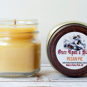 Pecan Pie Beeswax Jar Candle 8 oz. Natural Mason Jars Scented image 1