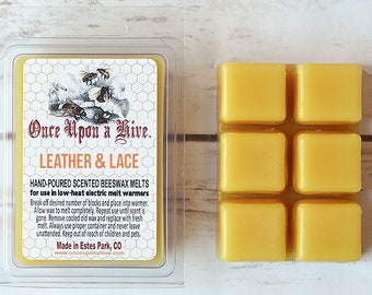 Leather & Lace Beeswax Melts | 3 oz. | Natural | Melt-Warmers | Wax Melts | Scented | Signature Scent