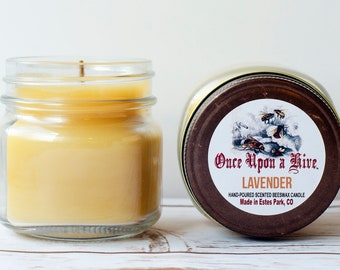 Lavender Beeswax Jar Candle | 8 oz. | Natural | Mason Jars | Scented