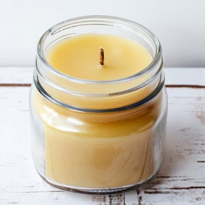 Leather & Lace Beeswax Jar Candle 8 oz. Natural Mason Jars Scented Signature Scent image 2