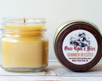 Summer in Estes Beeswax Jar Candle | 8 oz. | Natural | Mason Jars | Scented | Signature Scent