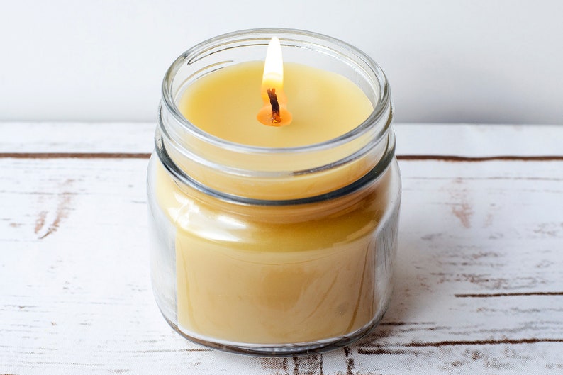 Scented 8 oz Mason Jars | Natural Black Licorice Beeswax Jar Candle