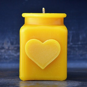 Heart Shape Beeswax Candle, Home Decor, Wedding Shower Gift, Hostess Gift