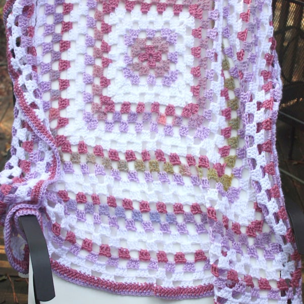 Granny Square Baby Blanket - Granny Square Afghan - Crochet Baby Afghan - Purple Baby Blanket - Crocheted  Baby Gift - Baby Shower Gift