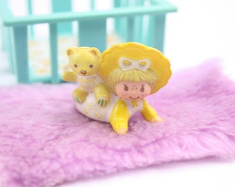 Butter Cookie with Jelly Bear PVC - Strawberry Shortcake Friend Miniature - 1980s Kenner Strawberry Shortcake Baby PVC