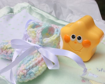 Preemie Baby Girl Booties - Preemie Baby Girl Rainbow - Tiny Baby Booties