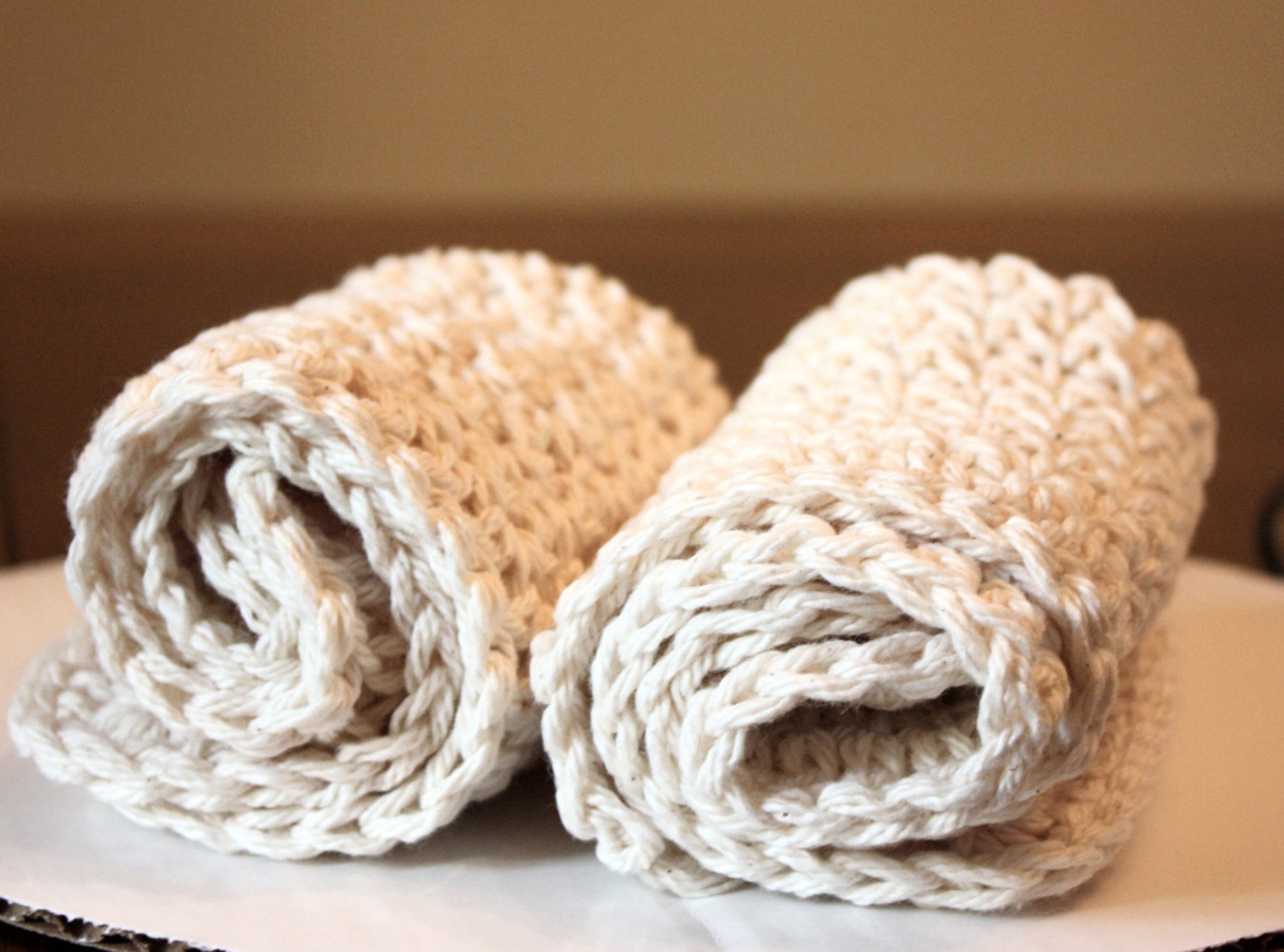 Ecru Crochet Baby Washcloths Baby Wash Cloth Ecru Cotton Etsy