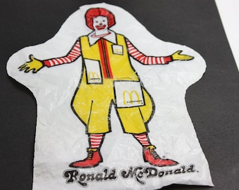 Ronald McDonald Hand Puppet - 1976 Happy Meal Toy - 1970s Clown Hand Puppet